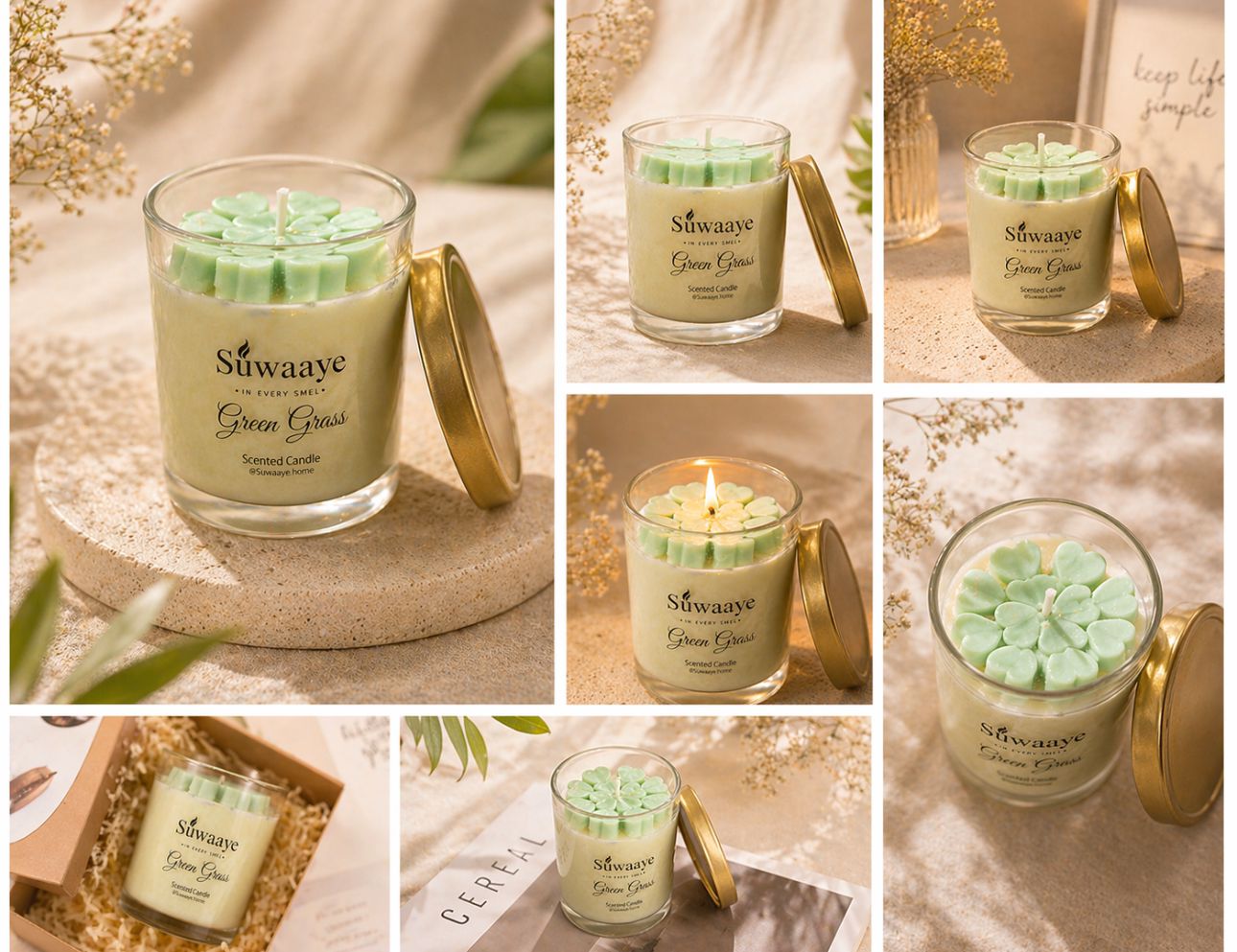 Green Grass Candle - Light & Soothing Scent