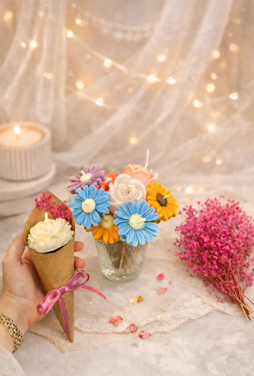 Mini Flower Candle Cones