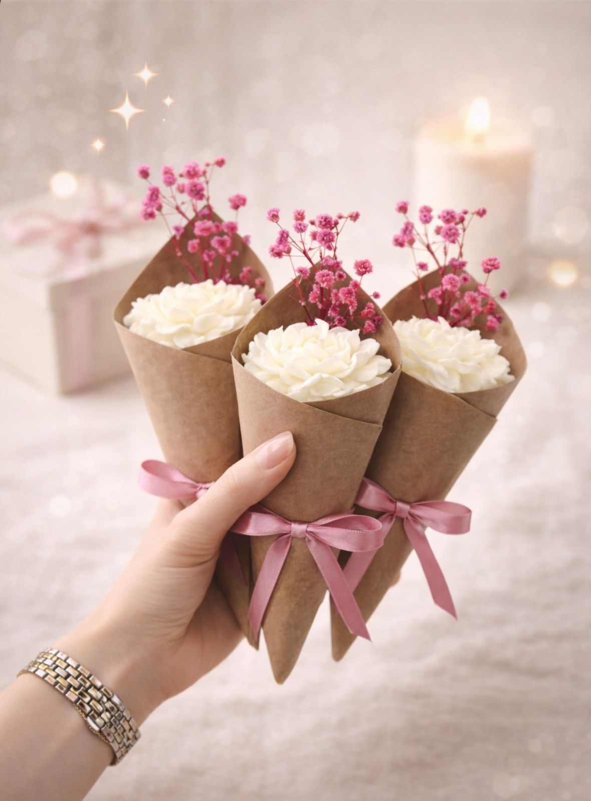 Mini Flower Candle Cones